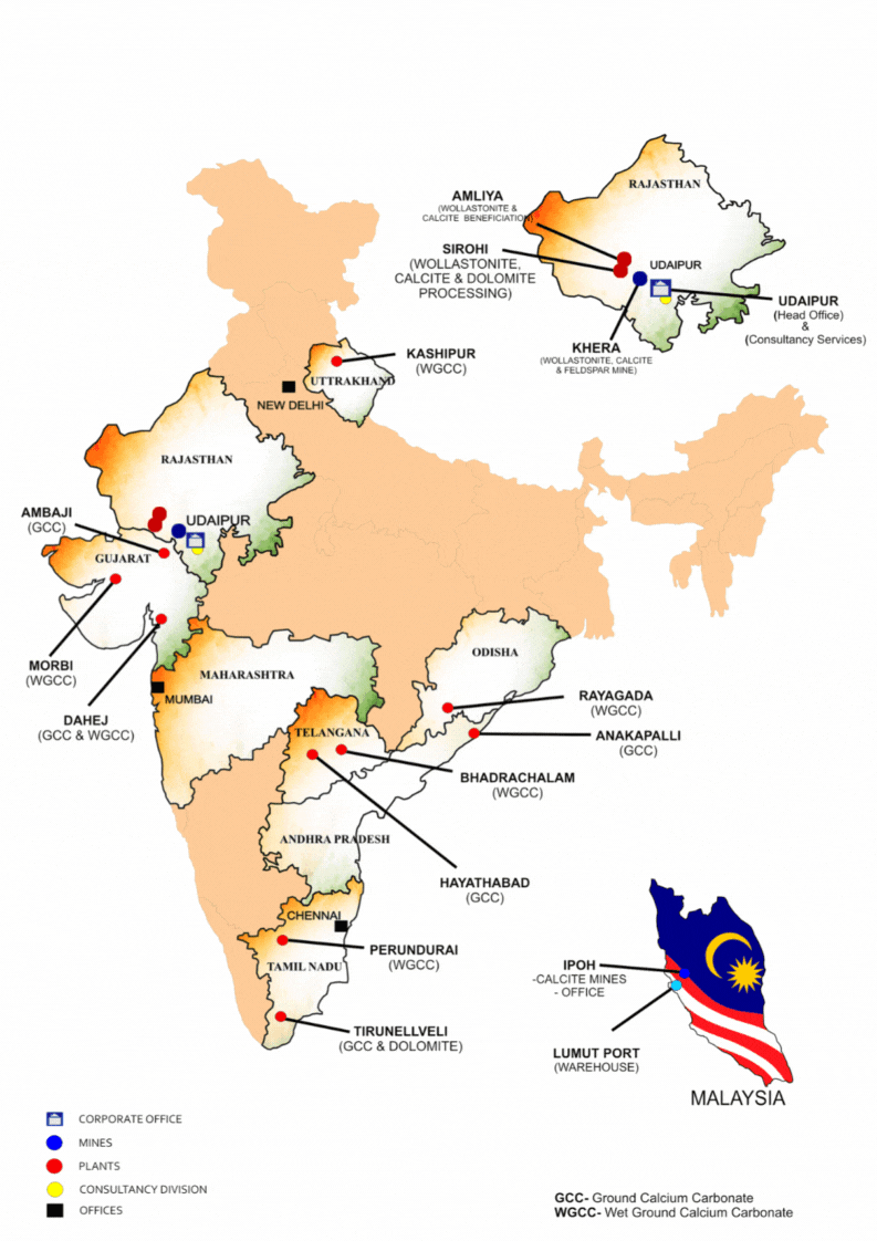Wollastonite location map